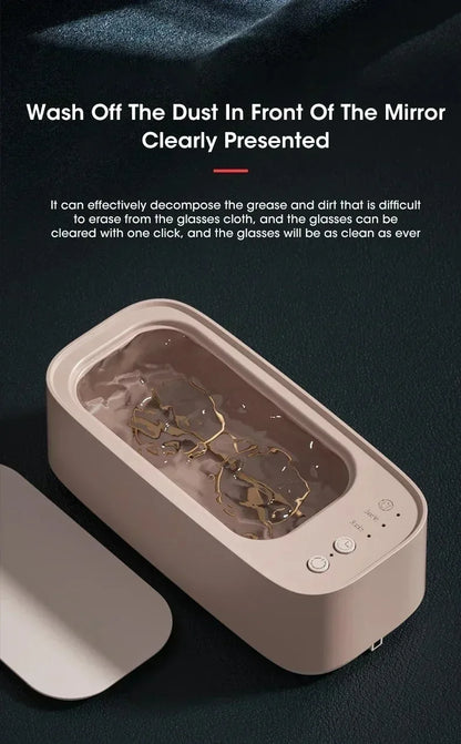 Portable Ultrasonic Cleaner Compact Ultrasonic Glasses Cleaning