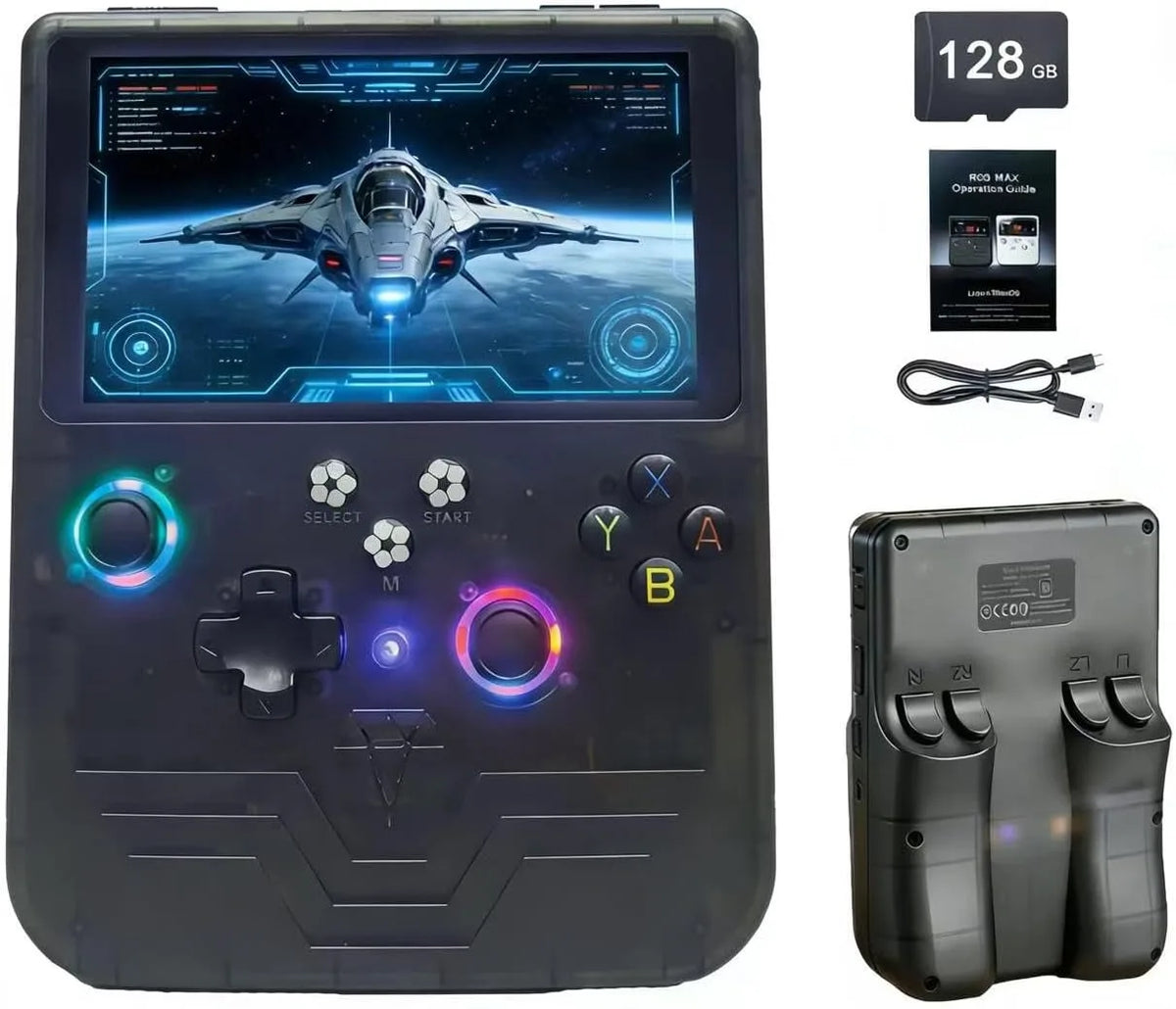 FLLTF MAX Retro Handheld Game Console 6 Inch IPS Screen Mini Retro