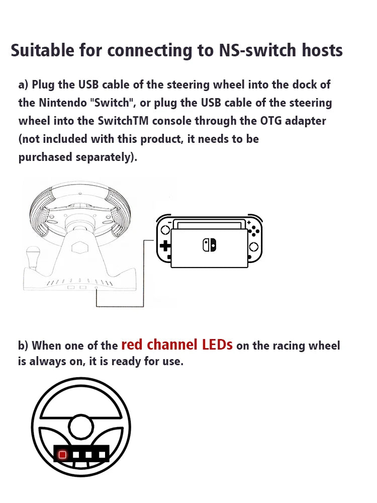 Racing Steering Wheel With Vibration And Pedals For Console P