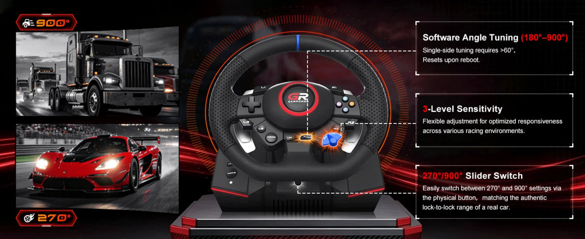 Racing Wheel For Console/console/pc,game Steering 11 Inch Leather