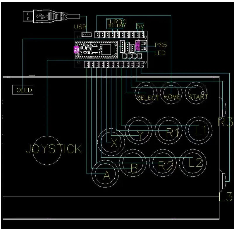 USB Wired Raspberry Pi Hitbox Arcade Controller Support