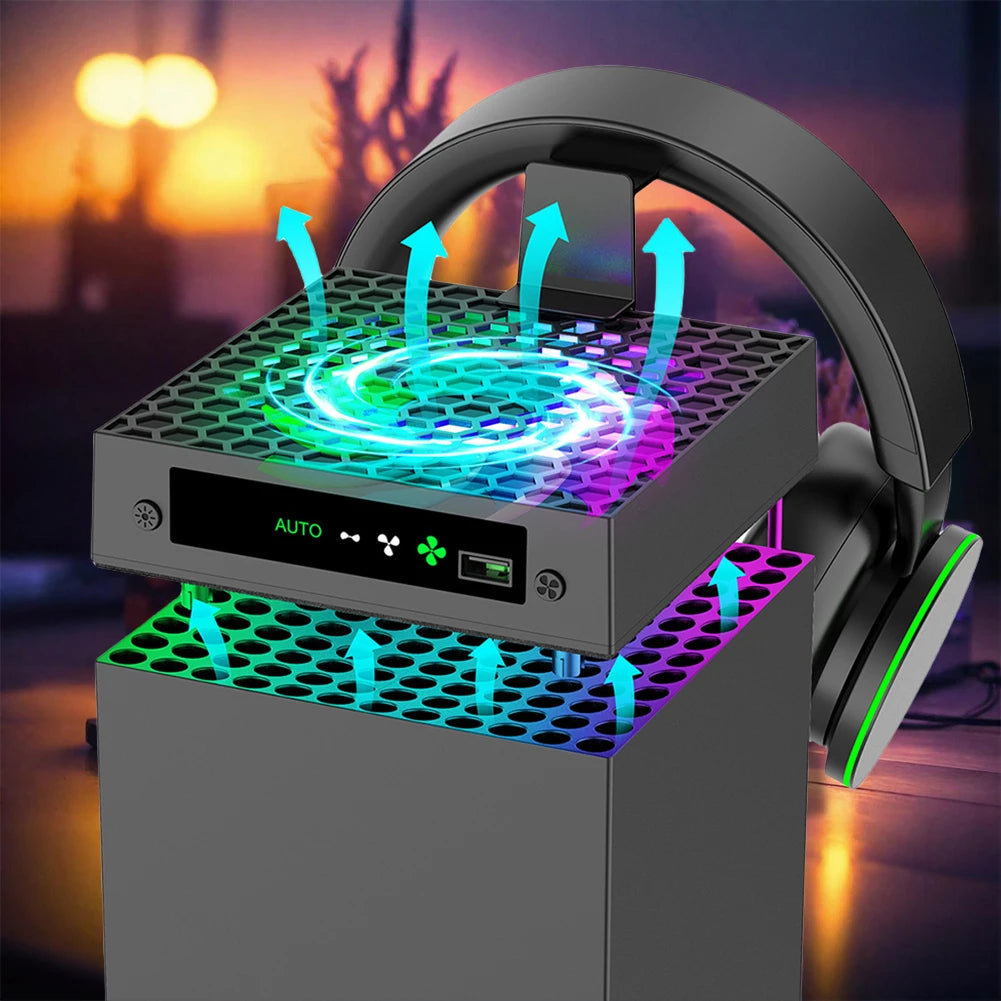 RGB Fan Cooling System 3 Levels Adjustable Speed Heat Dissipation Fan