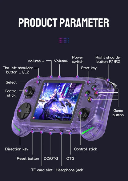 RX6H Retro Handheld Game Console Linux System 3.5 Inch IPS Screen