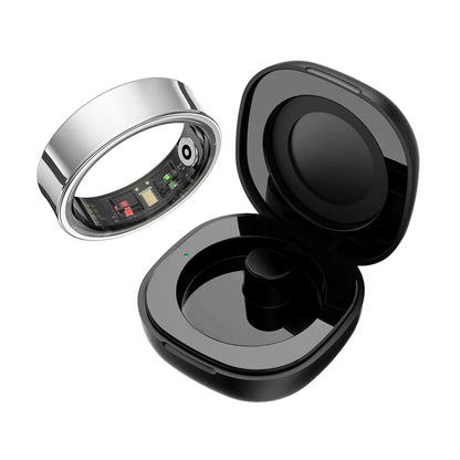 R09 Smart Ring Men Women With Charging Case,heart Rate Blood