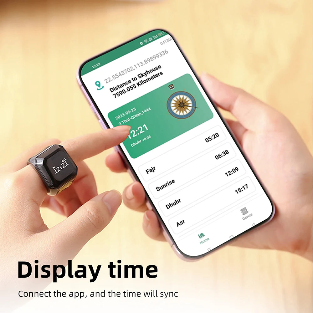 Newest Ring Smart Prayer Ring Prayer Reminder Tasbih Counter Time