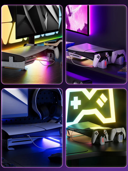 Horizontal Cooling Stand With Controller Charger RGB Light Adjustable