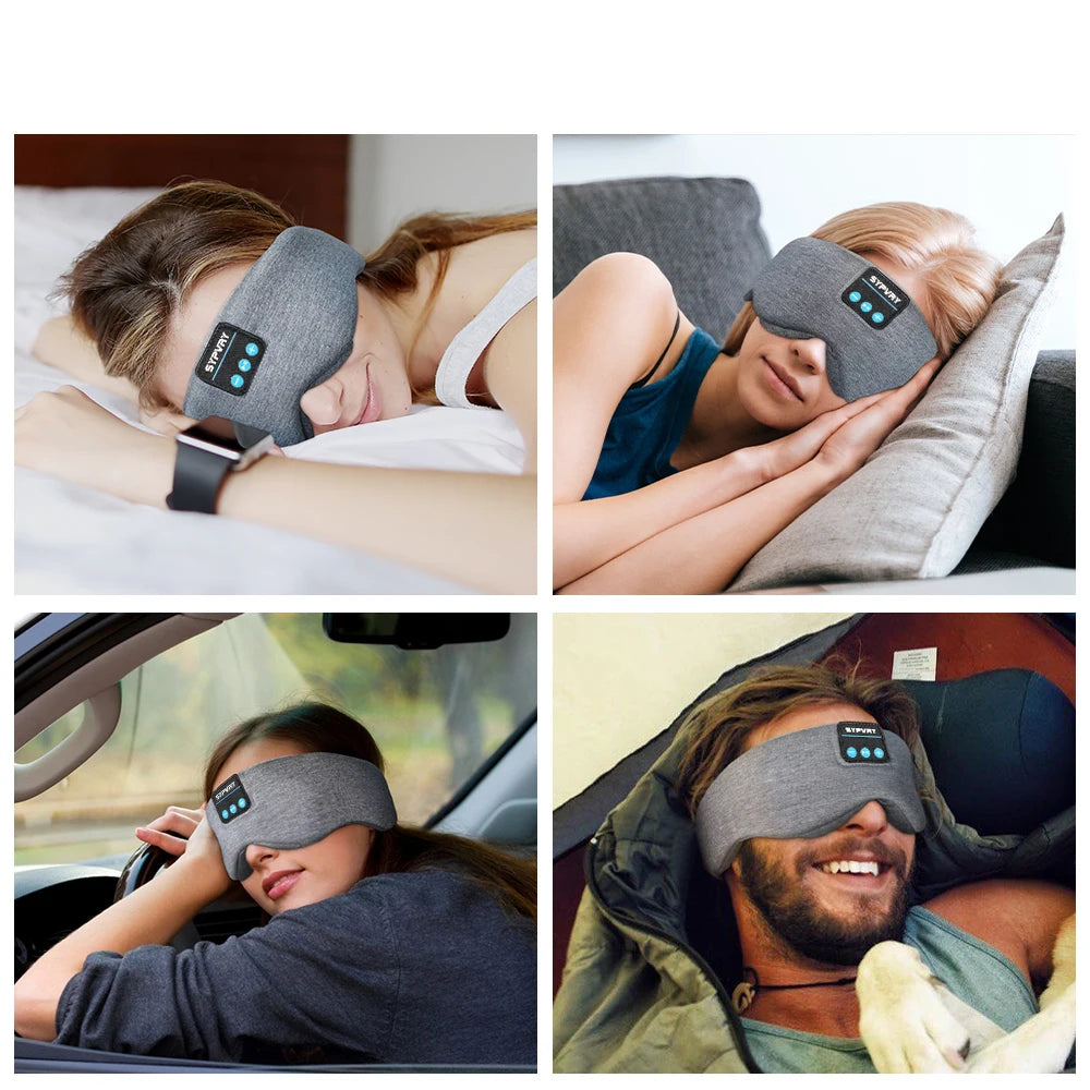 Bluetooth Sleep Mask Cotton Eye Shade Cover Wireless Headset With HD