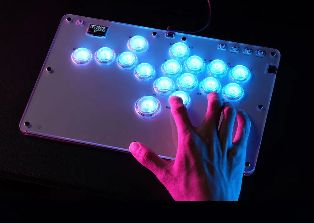 Black Rim Leverless Arcade Controller Hitbox Fightstick Stickless