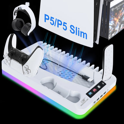 RGB Cooling Stand For Console Slim Console Gamepad Charging Base