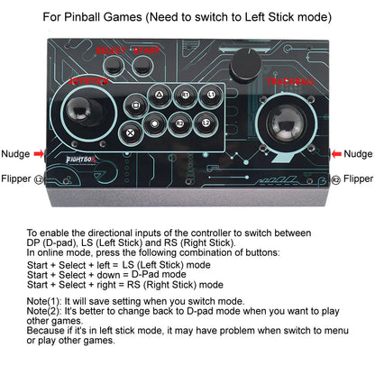 Pro Arcade Fight Stick With Trackball&spinner Retro Game Controller