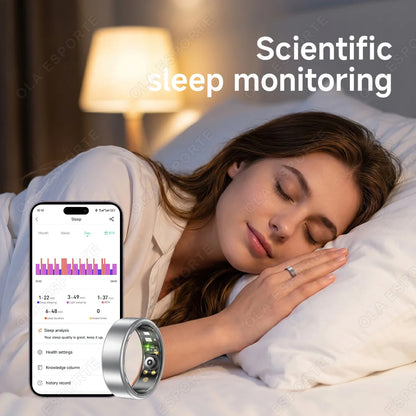 Smart Ring With Case Heart Rate Blood Pressure Sleep Monitoring GPS