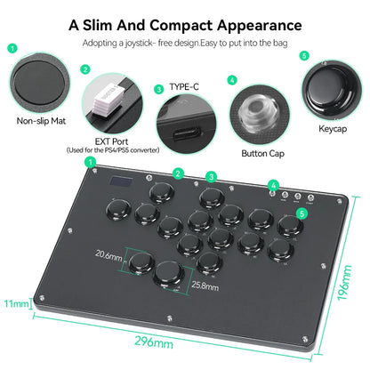 Fightstick Arcade Controller Joystick Hitbox Leverless Control