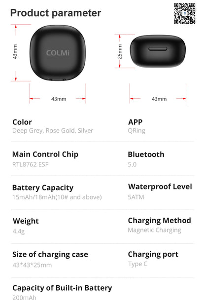 COLMI R10 Smart Ring With Charging Case For Men Women Health And