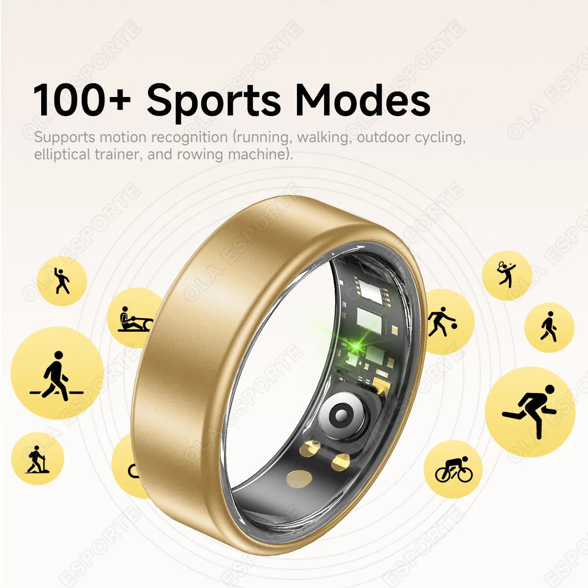 Smart Ring With Case Heart Rate Blood Pressure Sleep Monitoring GPS