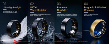 AURA Matt Smart Ring Fitness Sports Health Monitor Sleep Temperature