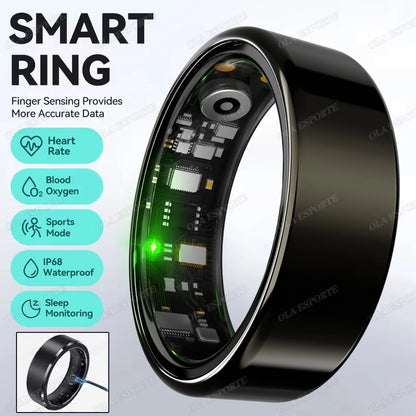 R09 Smart Ring Men Women With Charging Case,heart Rate Blood