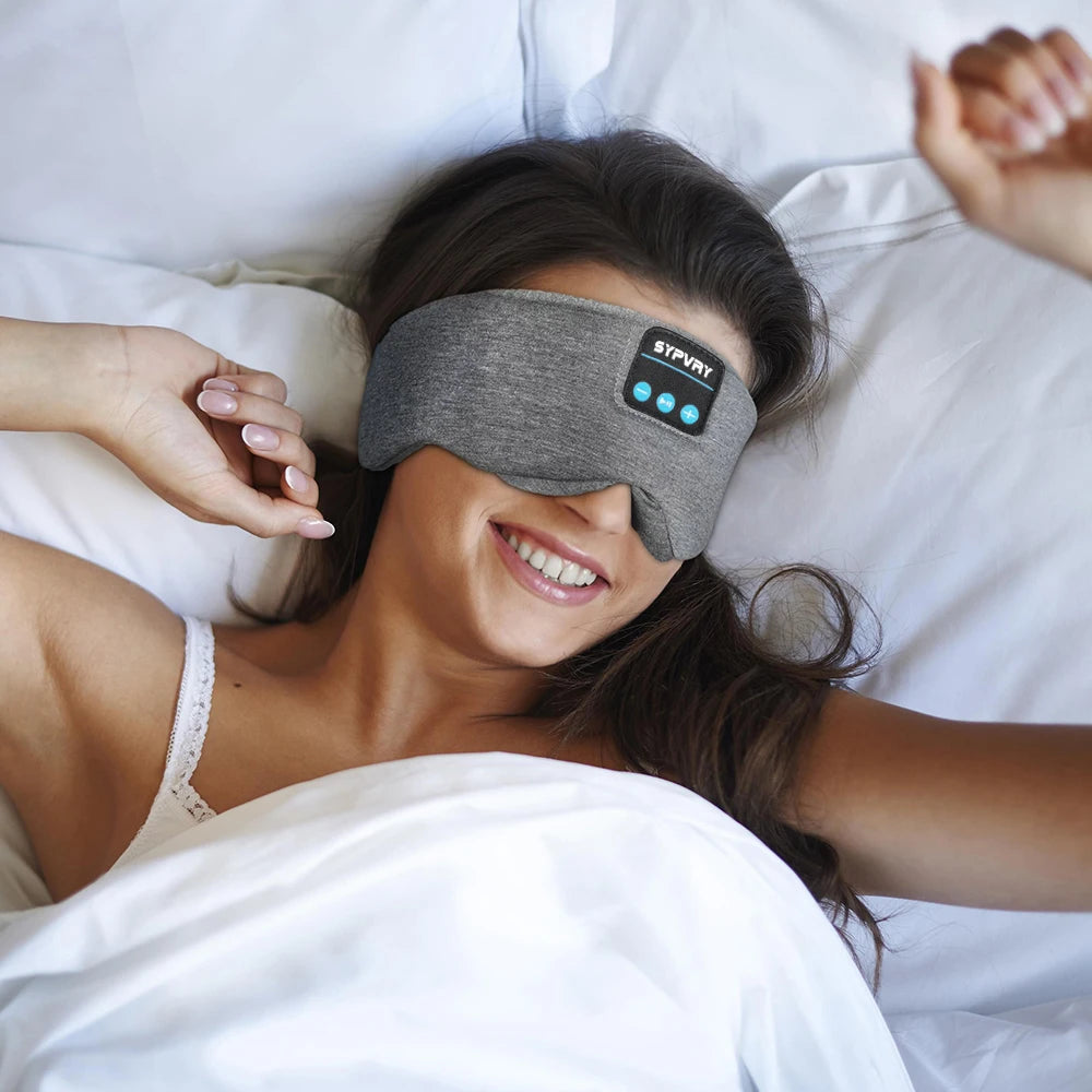 Bluetooth Sleep Mask Cotton Eye Shade Cover Wireless Headset With HD