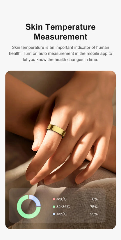 R09 Smart Ring Men Women With Charging Case,heart Rate Blood