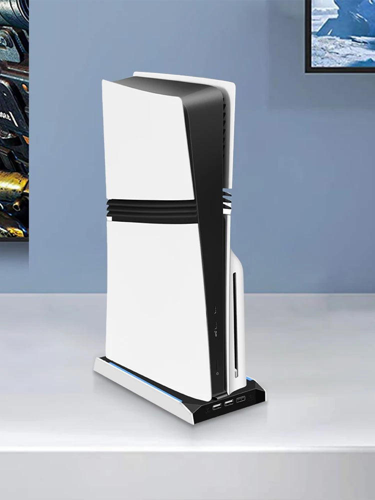 For PS 5 Slim/ps 5 Pro RGB Vertical Cooling Stand Base 8 Light Mode