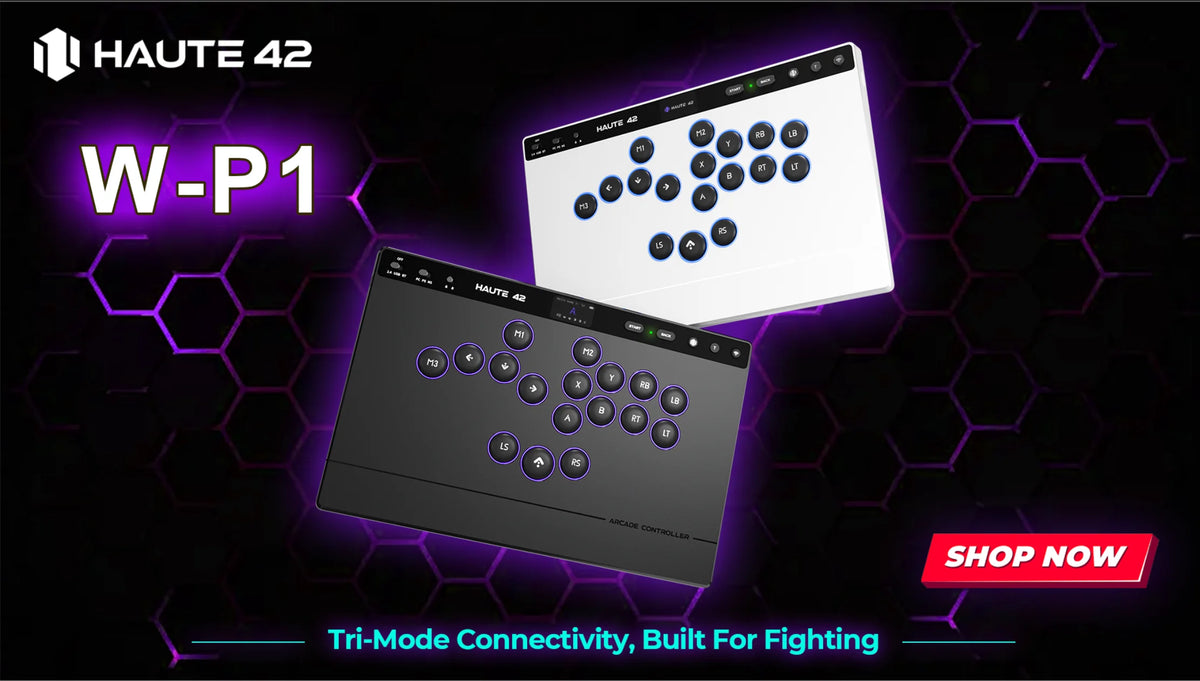 Black Rim Leverless Arcade Controller Hitbox Fightstick Stickless