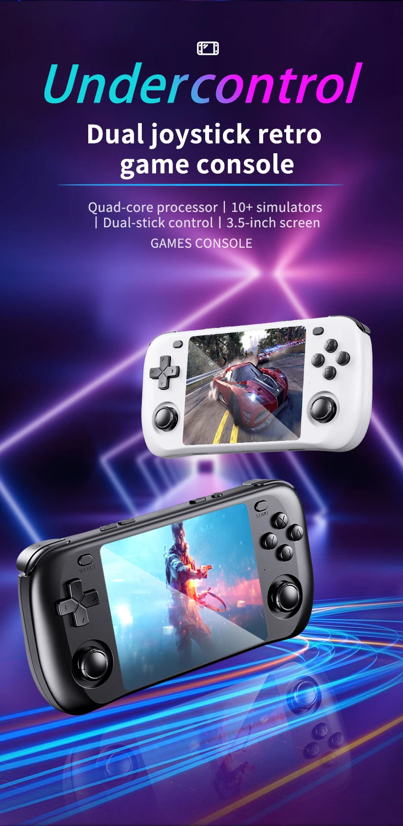 Retro Gaming Console Handheld Portable Player IPS HD Display 64GB