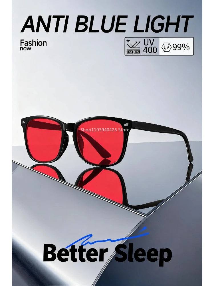 Blue Light Glasses Men Sleep Glasses For Blue Light Blocking Red Lens