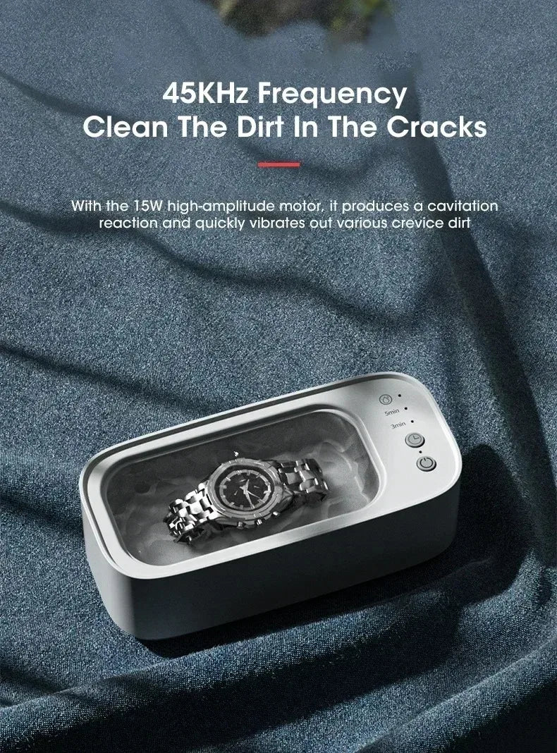 Portable Ultrasonic Cleaner Compact Ultrasonic Glasses Cleaning