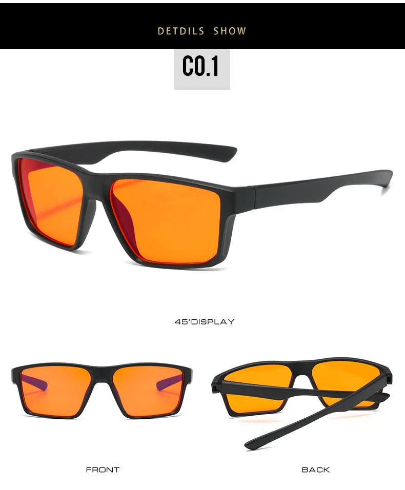 Europe Gaming Glasses For Men Women Red Orange Lens Anti Blue Light