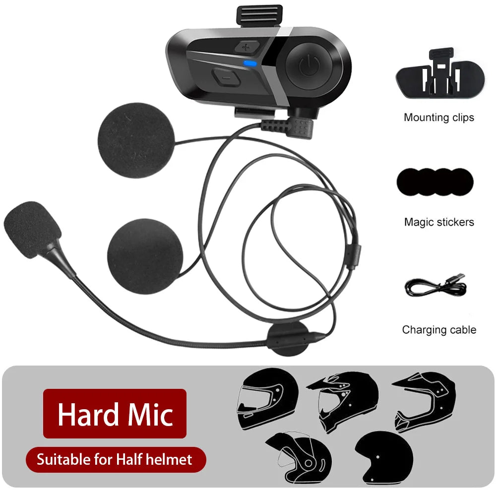 Bluetooth 5.3 Wireless Motorcycle Helmet Headset Hands-free Call