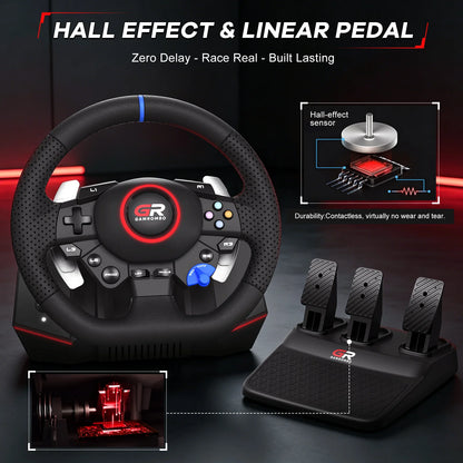 Racing Wheel For Console/console/pc,game Steering 11 Inch Leather