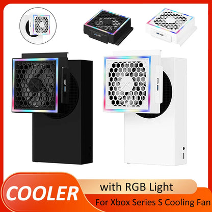 RGB Cooling Fan For Console Series S Console 3 Gears 5V 2.4A With 2