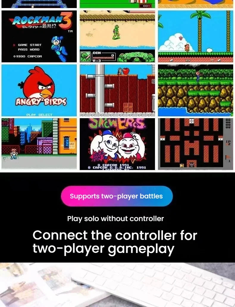 Retro Classic Handheld Game Console 400 Games Rechargeable Portable