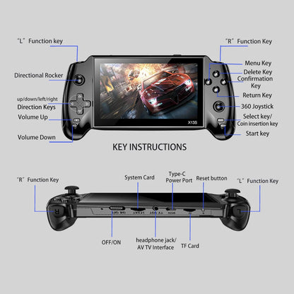 Retro Handheld Game Console 5.5-inch Large Display Portable Player