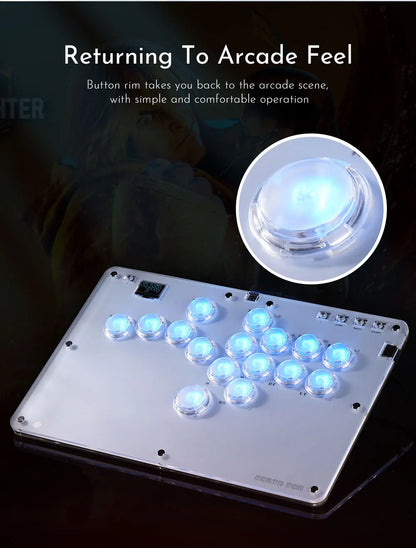 Black Rim Leverless Arcade Controller Hitbox Fightstick Stickless