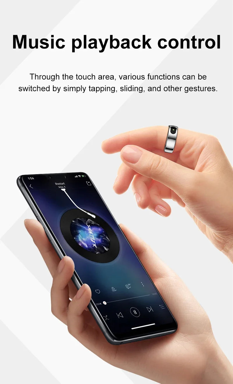 R08 Smart Ring For Men Women Touch Control Function Health Monitor