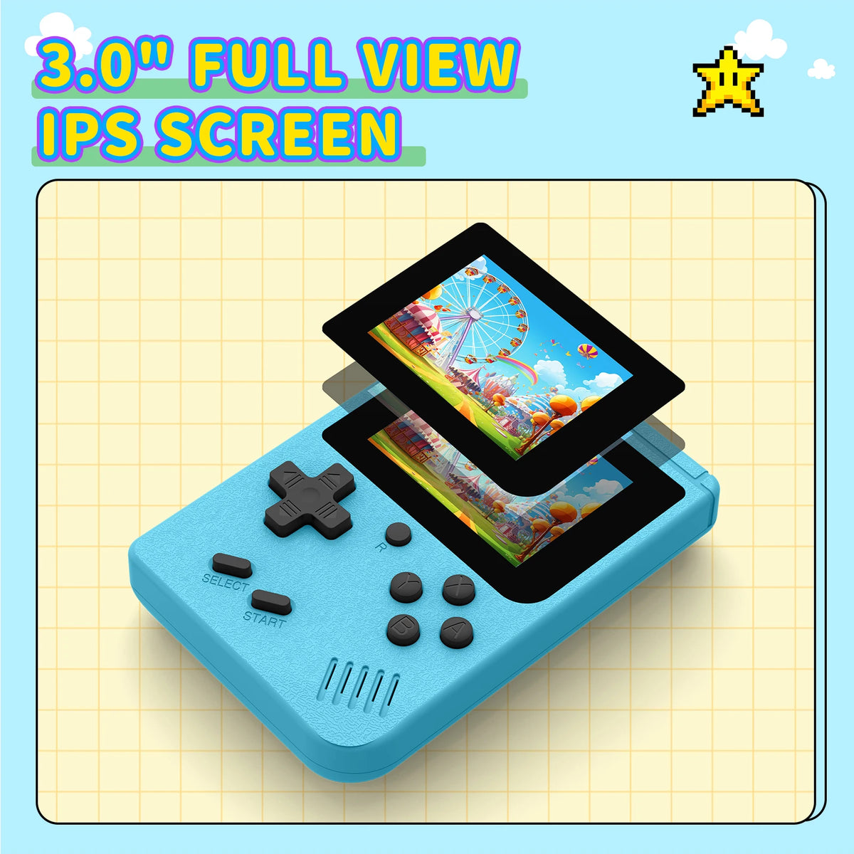 Retro Portable Mini Handheld Video Game Console 8 Bit 3.0 Inch Color