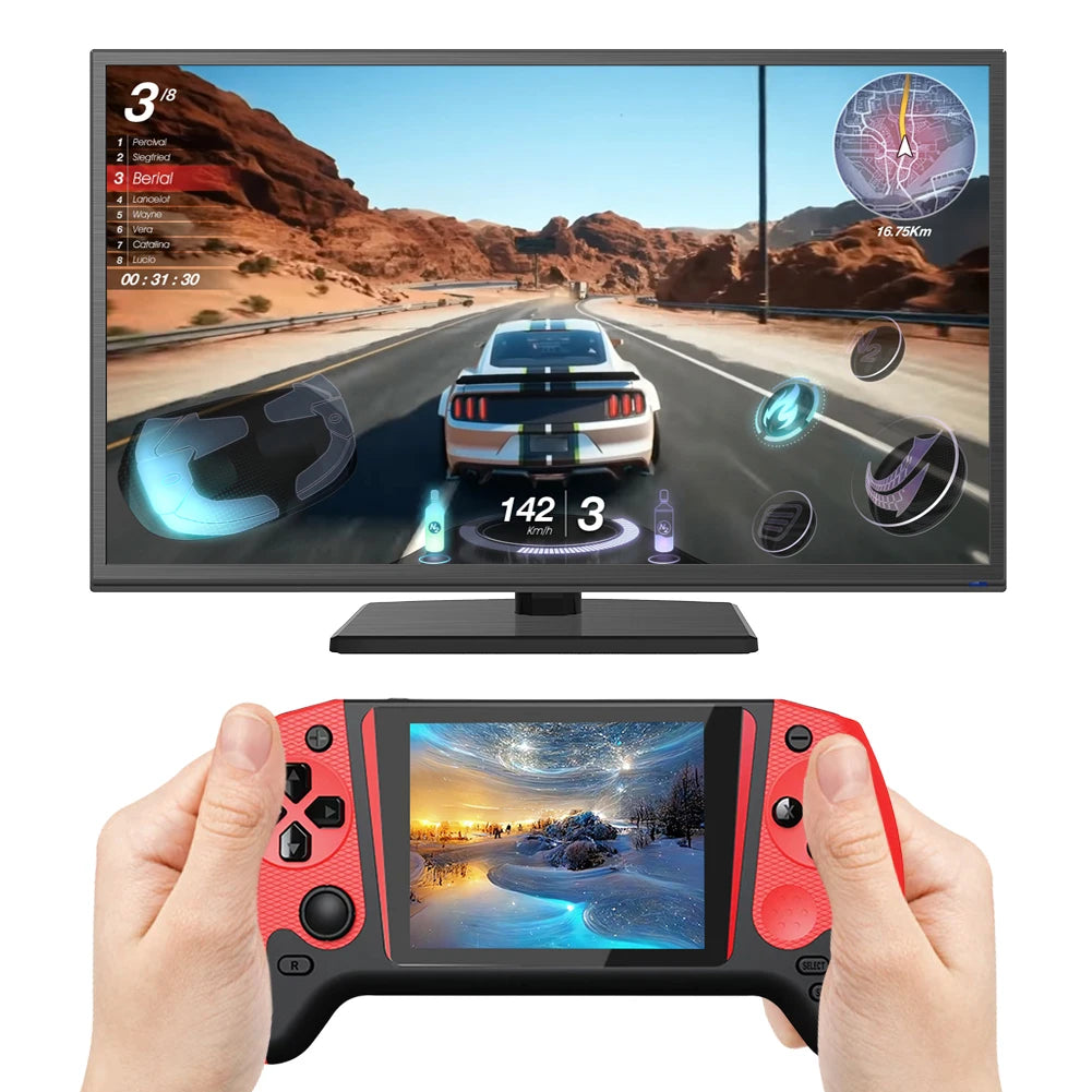 Retro Handheld Game Console 3.5inch LCD Screen TV Connect Gaming
