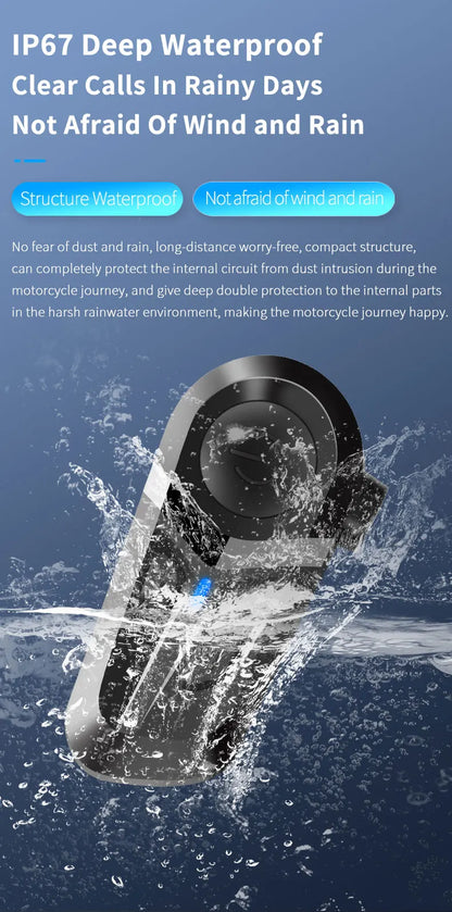 Bluetooth 5.3 Wireless Motorcycle Helmet Headset Hands-free Call