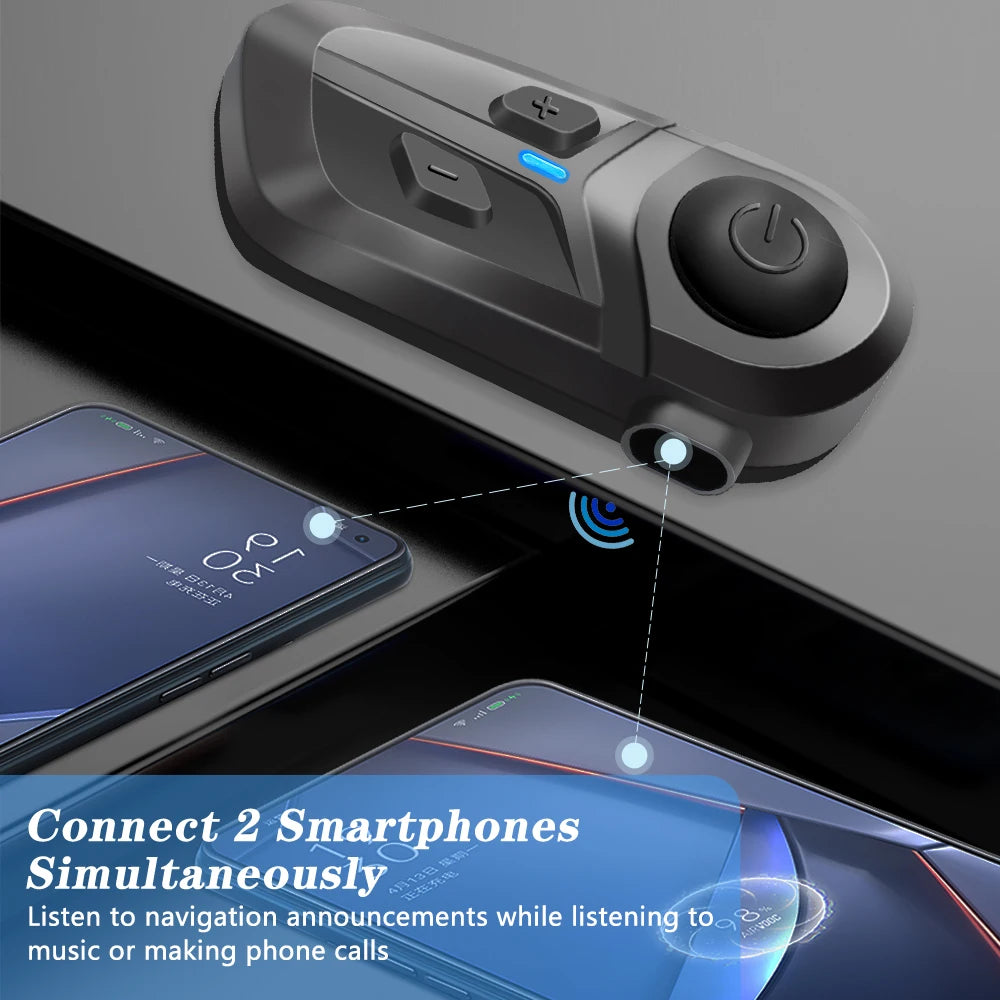 Bluetooth 5.3 Wireless Motorcycle Helmet Headset Hands-free Call