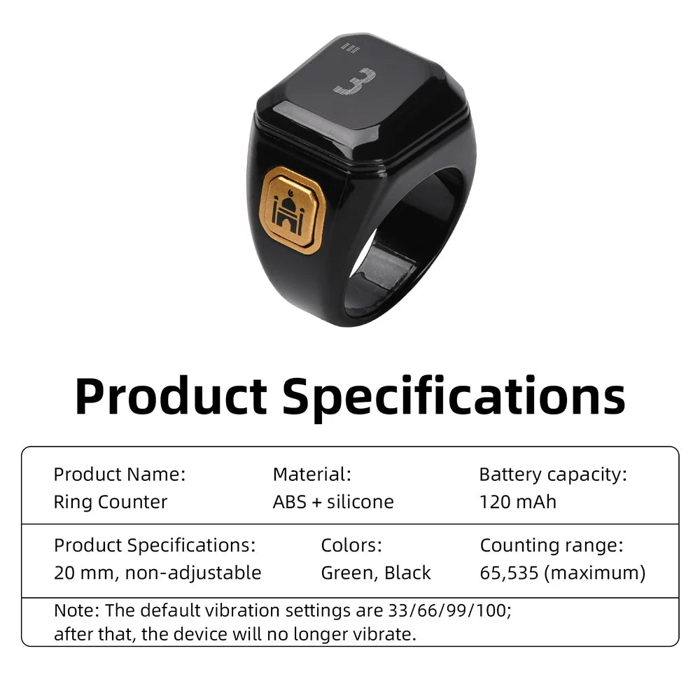 Newest Ring Smart Prayer Ring Prayer Reminder Tasbih Counter Time