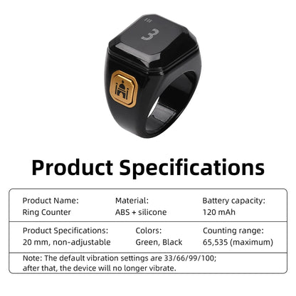 Newest Ring Smart Prayer Ring Prayer Reminder Tasbih Counter Time