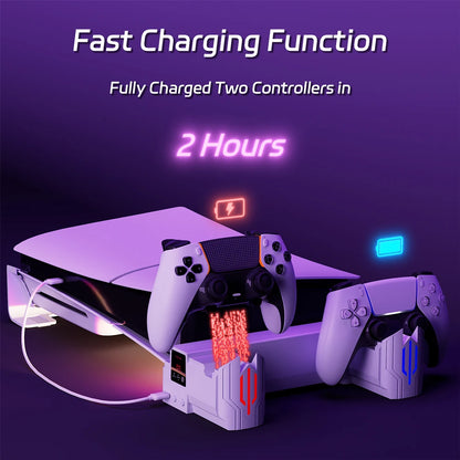 Horizontal Cooling Stand With Controller Charger RGB Light Adjustable