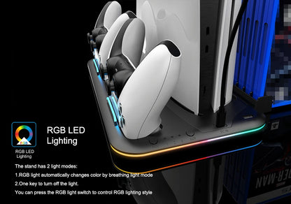 RGB Light And 3 Levels Turbo Cooling Station With Controller Charging