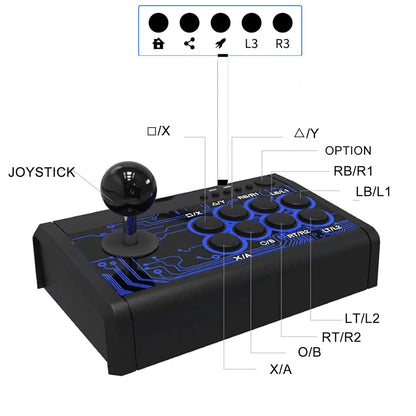 Arcade Fighting Stick 1886,wired Game Joystick Controller For