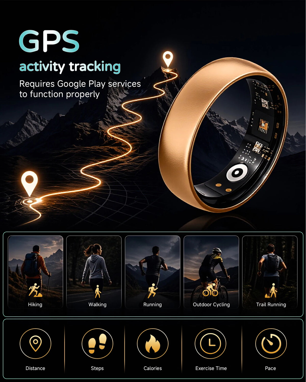 AURA Matt Smart Ring Fitness Sports Health Monitor Sleep Temperature