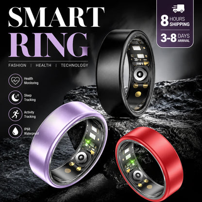 Smart Ring With Case Heart Rate Blood Pressure Sleep Monitoring GPS
