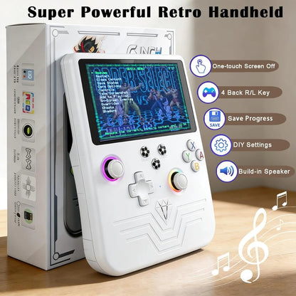 FLLTF MAX Retro Handheld Game Console 6 Inch IPS Screen Mini Retro