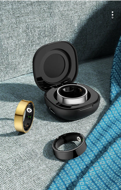 R09 Smart Ring Men Women With Charging Case,heart Rate Blood