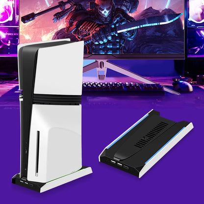 For PS 5 Slim/ps 5 Pro RGB Vertical Cooling Stand Base 8 Light Mode