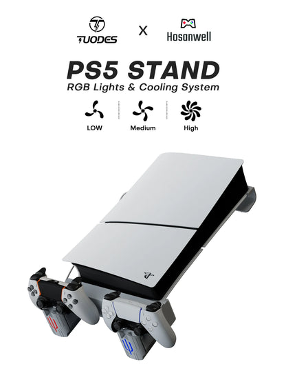 Horizontal Cooling Stand With Controller Charger RGB Light Adjustable